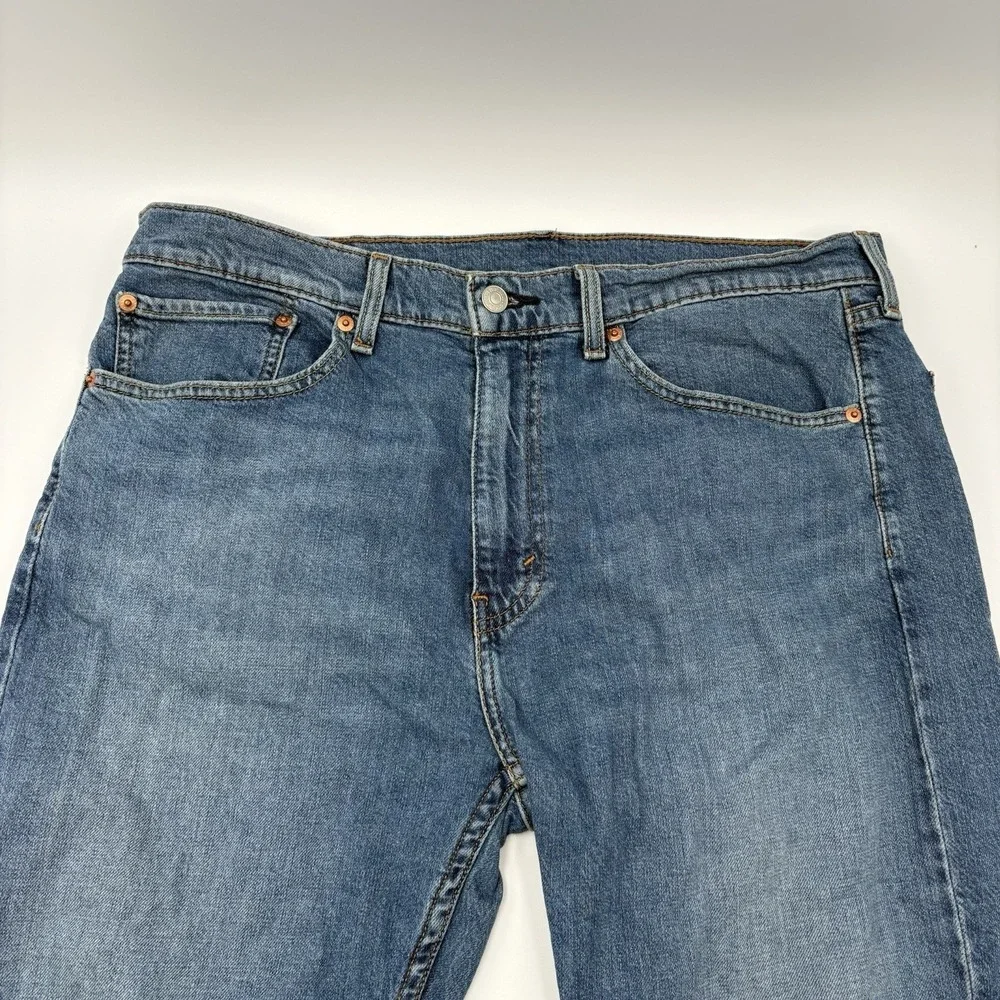 Levi's 505 Mens Jeans 36x30 Regular Fit Straight Leg Blue Denim Denim Pants
